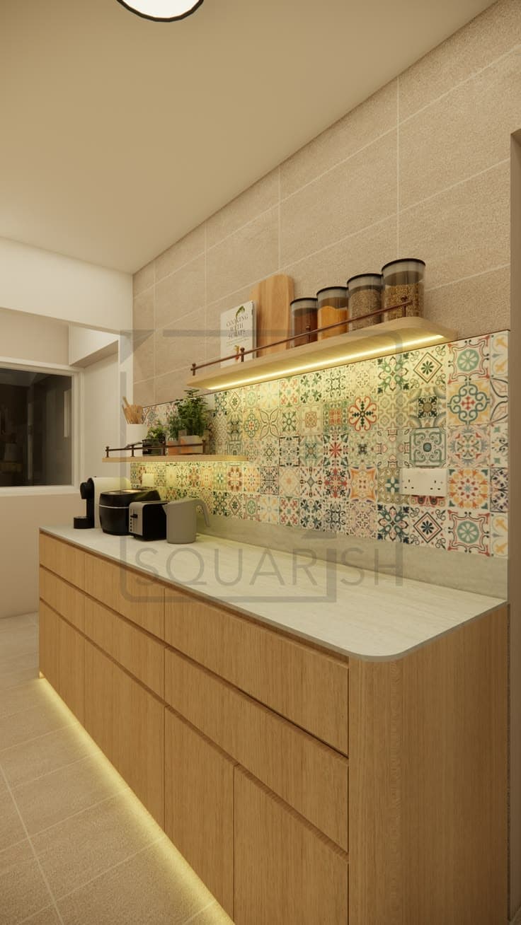 Kitchen tiles before cleaning 3