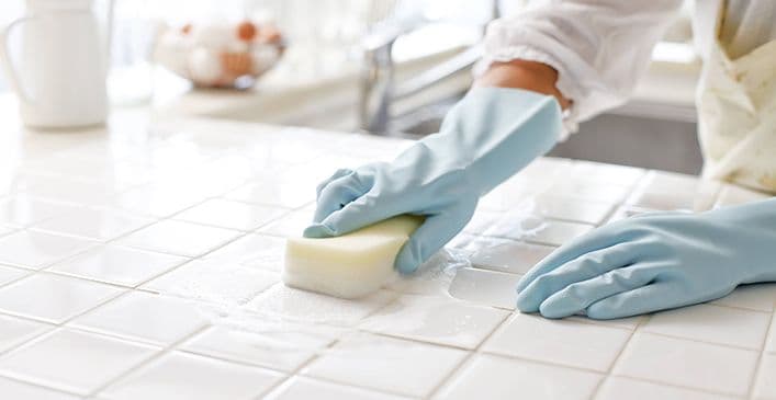 Sparkling clean kitchen tiles